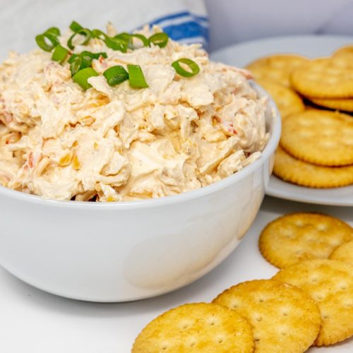 Cajun Crab Dip In Bowl With Ritz Crackers